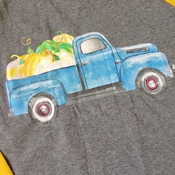 Pumpkin Patch Long-Sleeve Raglan Antique Truck Top Boutique NWT - Picture 2 of 5